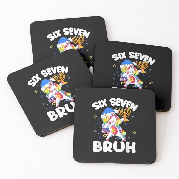 Item preview, 6-7 Six Seven Bruh Hanukkah Menorah Dabbing Unicorn 67 Meme designed and sold by facegm.