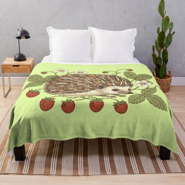 Item preview, European Hedgehog with Wild Strawberries designed and sold by BirdsnStuff.
