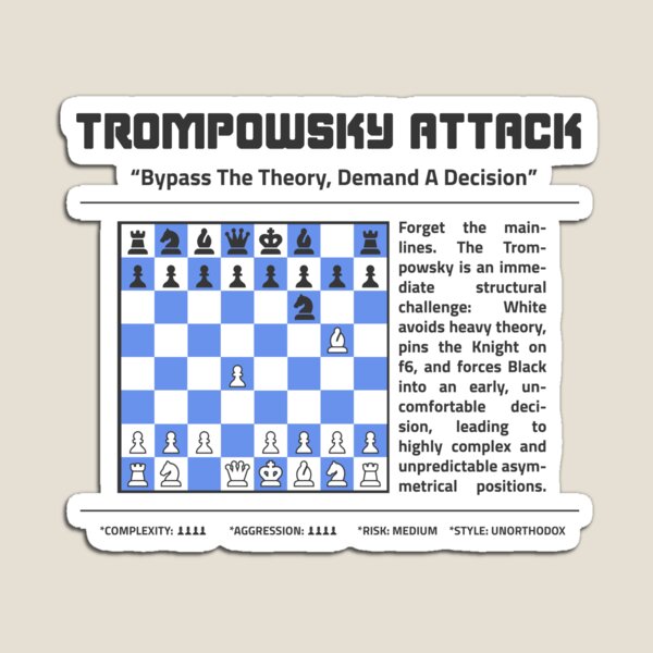 Item preview, TROMPOWSKY ATTACK Chess T-Shirt | Bypass The Theory. designed and sold by Sorcend.