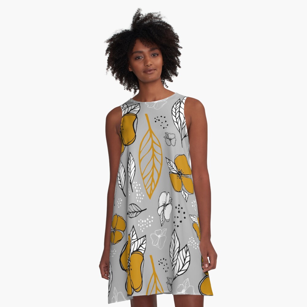 mustard yellow color dress