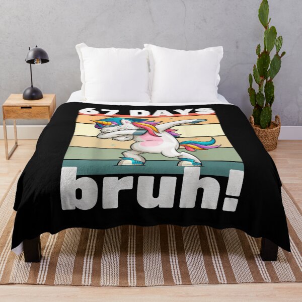 Item preview, 67 Days Of School Bruh Funny Meme Kids Boys Dabbing Unicorn designed and sold by facegm.