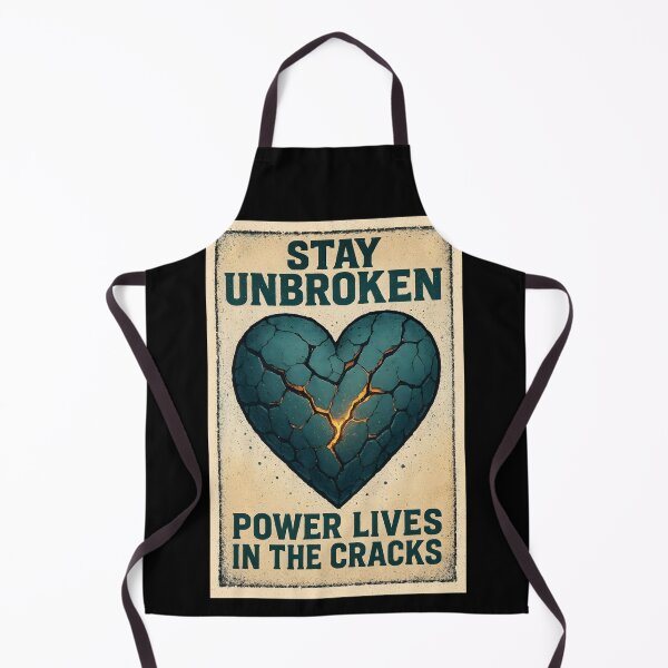 Item preview, Stay Unbroken — Power Lives in the Cracks | Broken Heart Vector Poster designed and sold by Fnideq.