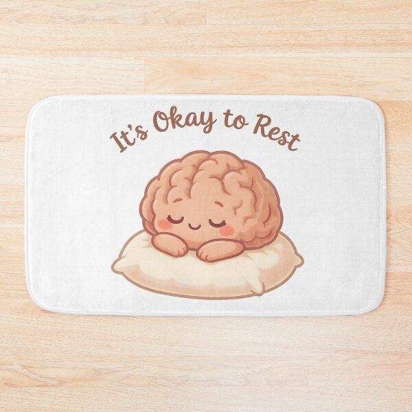 Item preview, It’s Okay to Rest – Cute Kawaii Brain Self-Care Illustration | Mental Health Positive Reminder | Cute Pastel Sleepy Brain Design designed and sold by PureBrain.