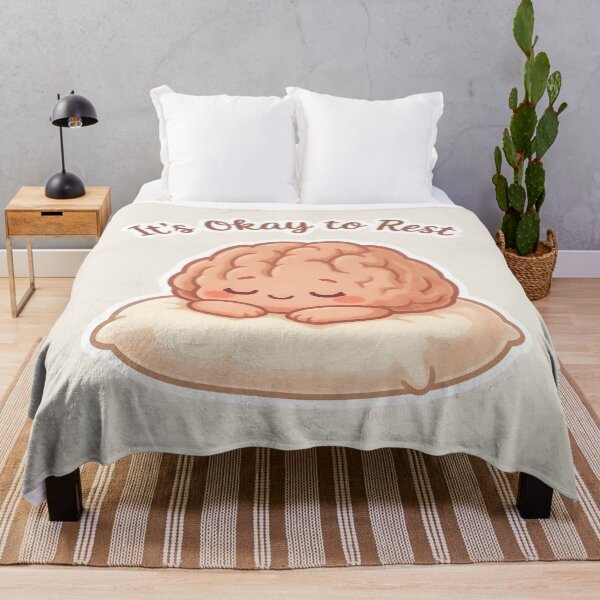 Item preview, It’s Okay to Rest – Cute Kawaii Brain Self-Care Illustration | Mental Health Positive Reminder | Cute Pastel Sleepy Brain Design designed and sold by PureBrain.