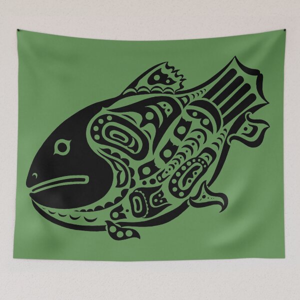 Item preview, Salmon Haida Native American Animal Crest designed and sold by YuckyCat.