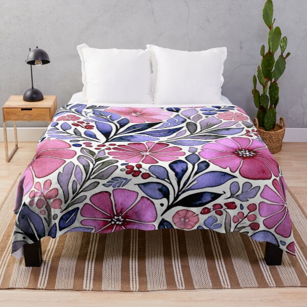 Item preview, Flower Pattern in Lavender and Magenta designed and sold by ViaARTfactory.
