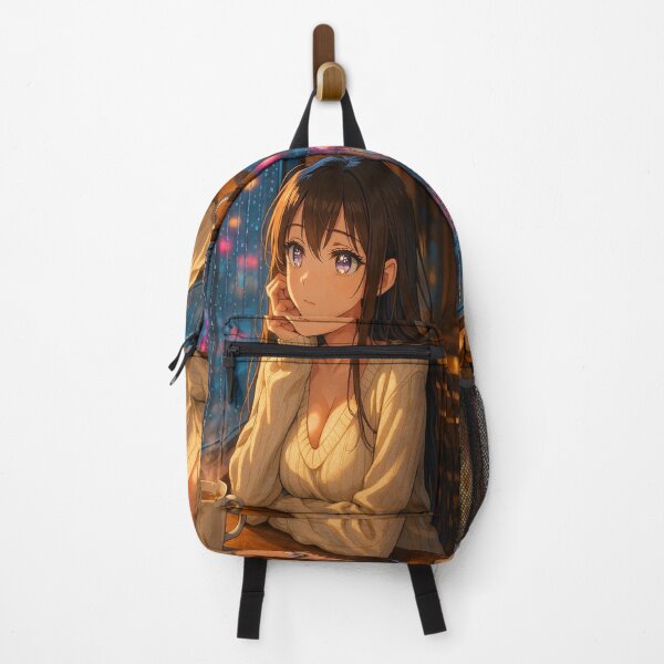 Item preview, Kawaii Anime Coffee Girl Pondering designed and sold by dewaaliverse.