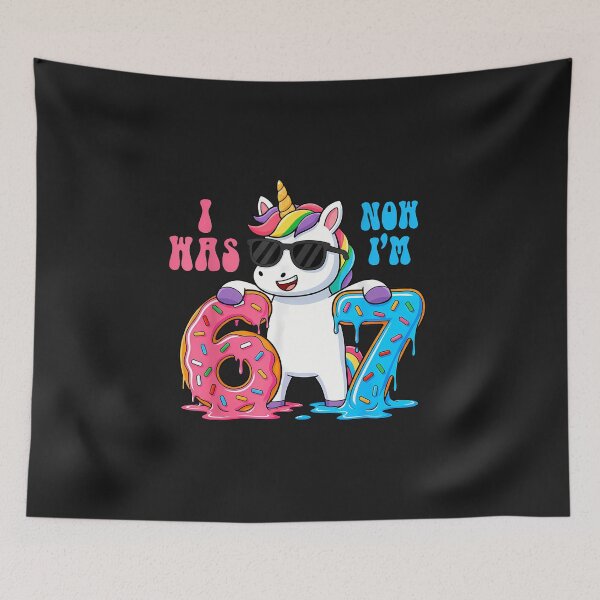 Item preview, I Was Six Now I'M Seven Dabbing Unicorn 67 Meme 7Th Birthday designed and sold by diyoor.