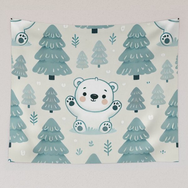 Item preview, Frosty Forest Peekaboo Cubs – Christmas Seamless Pattern designed and sold by Dream Bloom Gallery.