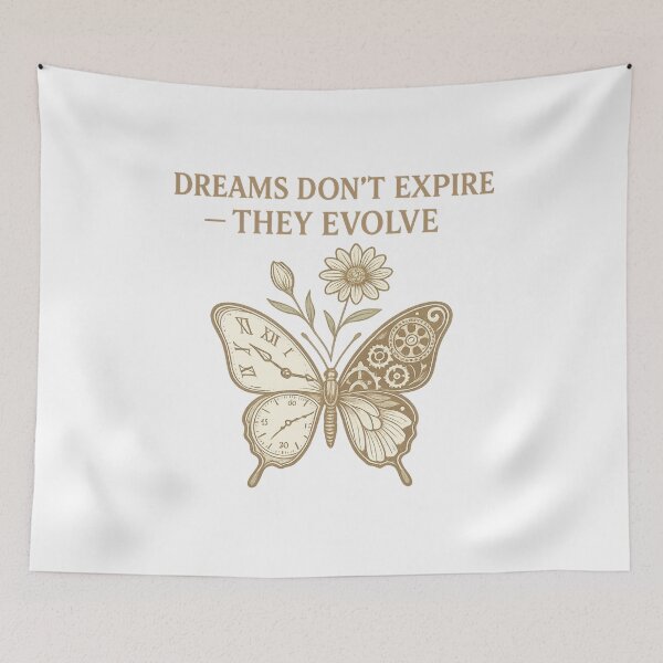 Item preview, Dreams Don’t Expire — They Evolve | Steampunk Butterfly Motivational T-Shirt designed and sold by SoulThread Studio.