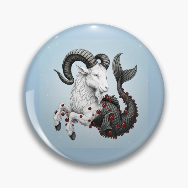 Item preview, Capricorn Sea Goat with Garnet Birthstones  designed and sold by StarDustMinis.