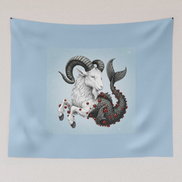 Item preview, Capricorn Sea Goat with Garnet Birthstones  designed and sold by StarDustMinis.