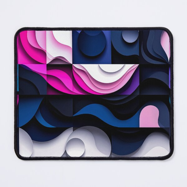 Item preview, Layered Color Rhythm – Pink & Navy Abstract Flow designed and sold by NizuCaCi.