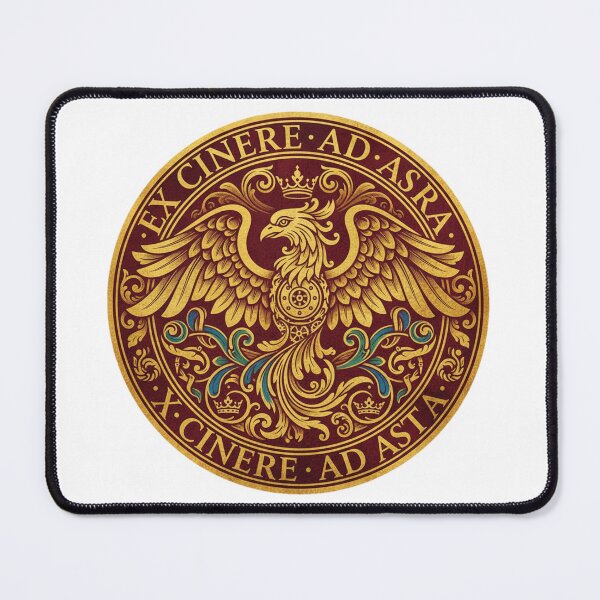 Item preview, Regal Phoenix Crest - Renaissance Gold & Maroon Emblem | Ex Cinere Ad Astra Seal designed and sold by ADBIB Design.