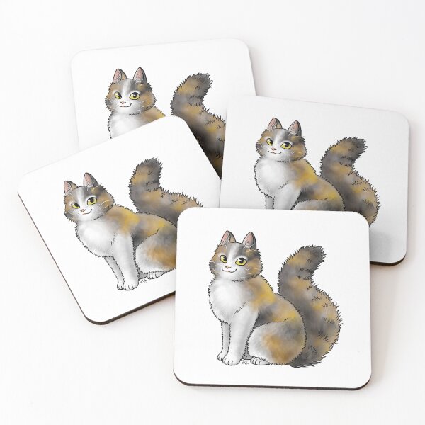 Item preview, Cat - LaPerm - Dilute Calico designed and sold by Jennifer Stolzer.
