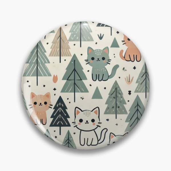 Item preview, Winter Whiskers Woodland Cats – Christmas Forest Seamless Pattern designed and sold by Oonward2021.