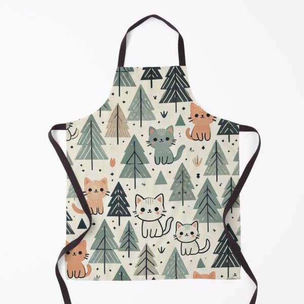 Item preview, Winter Whiskers Woodland Cats – Christmas Forest Seamless Pattern designed and sold by Dream Bloom Gallery.