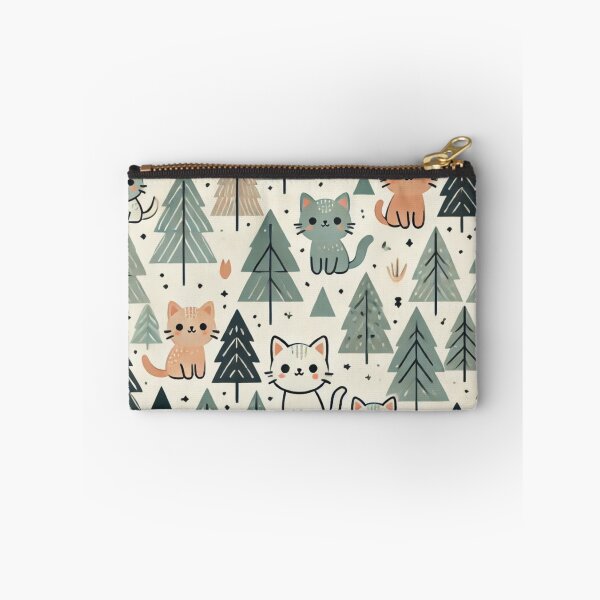 Item preview, Winter Whiskers Woodland Cats – Christmas Forest Seamless Pattern designed and sold by Dream Bloom Gallery.
