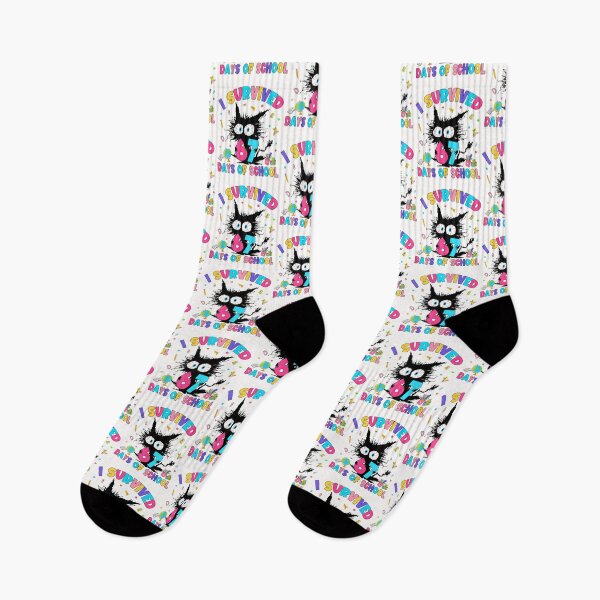 Item preview, I Survived 67 Days Of School Six Seven Meme Slang Black Cat designed and sold by TalalosART.