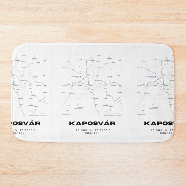 Item preview, Kaposvár Hungary Map | Minimalist Black and White City Print designed and sold by RM-Journey.