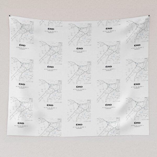 Item preview, Érd Hungary Map | Minimalist Modern Black & White Poster designed and sold by RM-Journey.