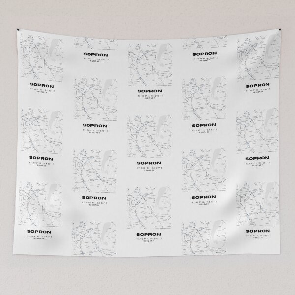 Item preview, Sopron Hungary Map | Minimalist Black & White Historic City Poster designed and sold by RM-Journey.