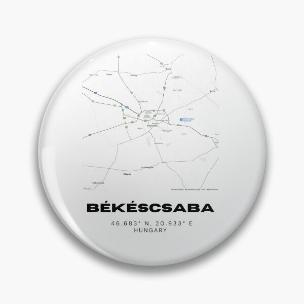 Item preview, Békéscsaba Hungary Map | Modern Minimalist Black & White Poster designed and sold by RM-Journey.