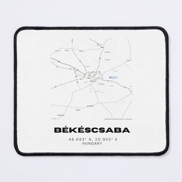 Item preview, Békéscsaba Hungary Map | Modern Minimalist Black & White Poster designed and sold by RM-Journey.