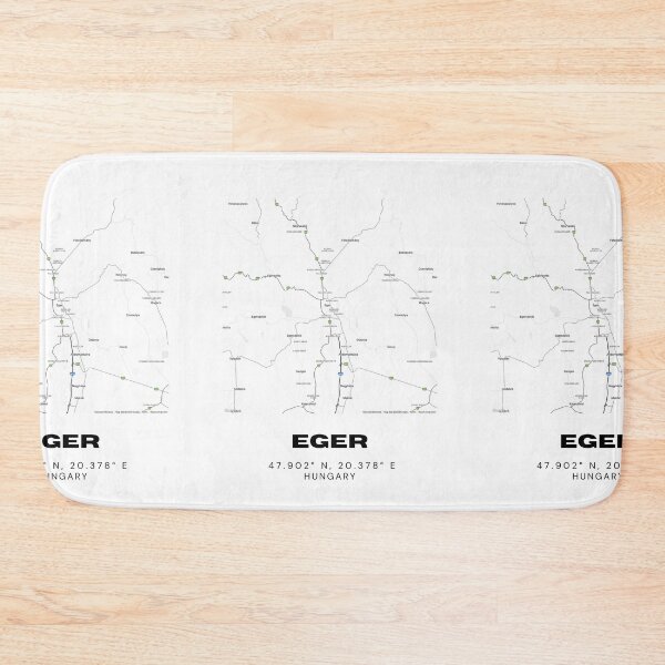 Item preview, Eger Hungary Map | Minimalist Black & White Historic City Poster designed and sold by RM-Journey.