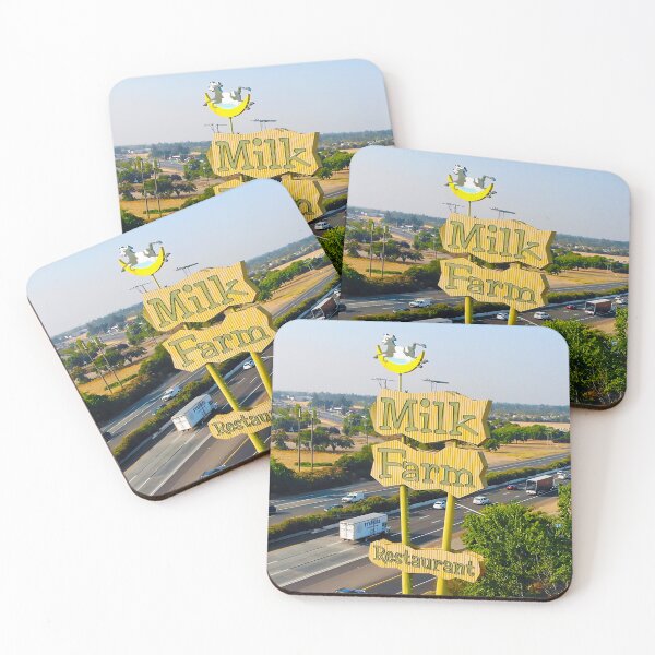 Item preview, A striking photograph of the iconic Milk Farm sign in Dixon, California, captured along Interstate 80. designed and sold by PIXEL POP DESIGNS - Beyond the Norm!.