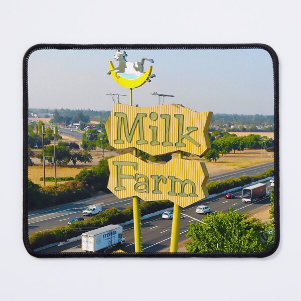 Item preview, A striking photograph of the iconic Milk Farm sign in Dixon, California, captured along Interstate 80. designed and sold by PIXEL POP DESIGNS - Beyond the Norm!.