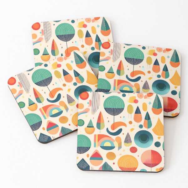 Item preview, Boho Kandinsky inspired seamless pattern design designed and sold by Clara Fruggeri.