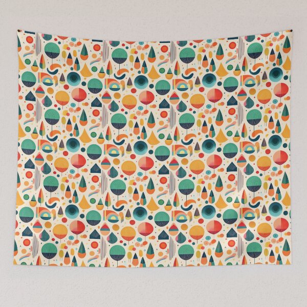 Item preview, Boho Kandinsky inspired seamless pattern design designed and sold by Clara Fruggeri.