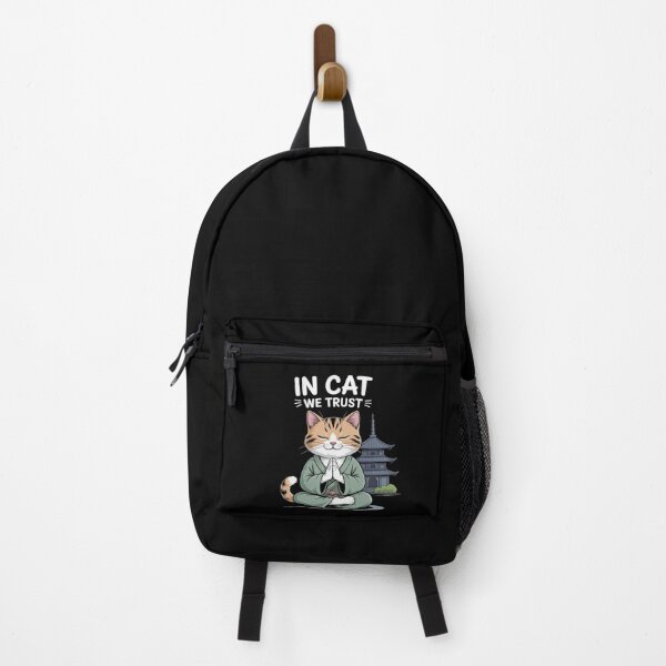 Item preview, In Cat We Trust Kawaii Anime Temple Cat Monk designed and sold by ShelFisher.