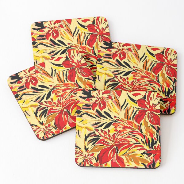 Item preview, Flower Abstract in Yellow, Red and Black designed and sold by ViaARTfactory.