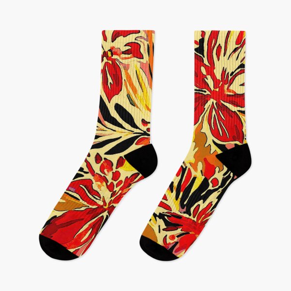 Item preview, Flower Abstract in Yellow, Red and Black designed and sold by ViaARTfactory.