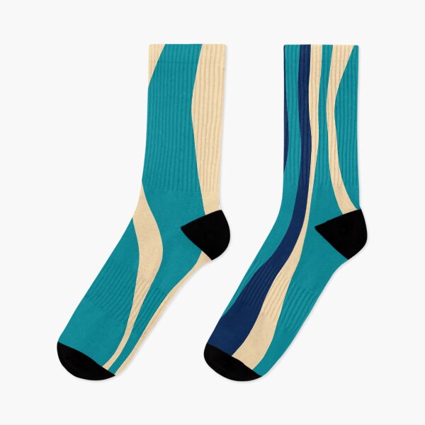 Item preview, Mid Century Modern Retro Lounge Striped Ogee Pattern in Blue designed and sold by kierkegaard.
