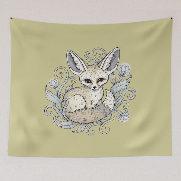 Item preview, Fennec Fox with Desert Florals designed and sold by BirdsnStuff.