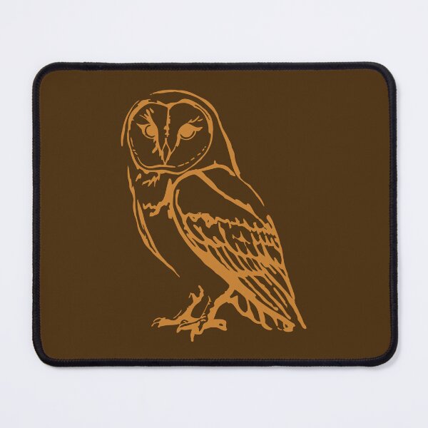 Item preview, Vintage Style Barn Owl Line Art – Warm Caramel Woodland Owl Illustration designed and sold by donwillisjrart.
