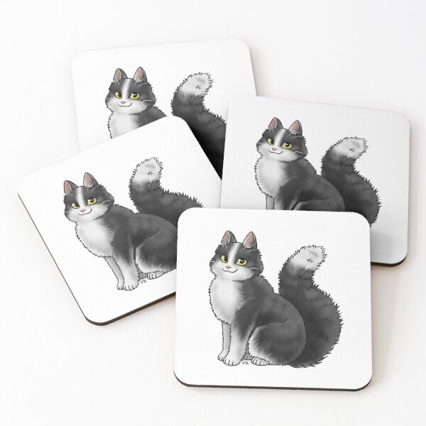 Item preview, Cat - LaPerm - Tuxedo designed and sold by Jennifer Stolzer.