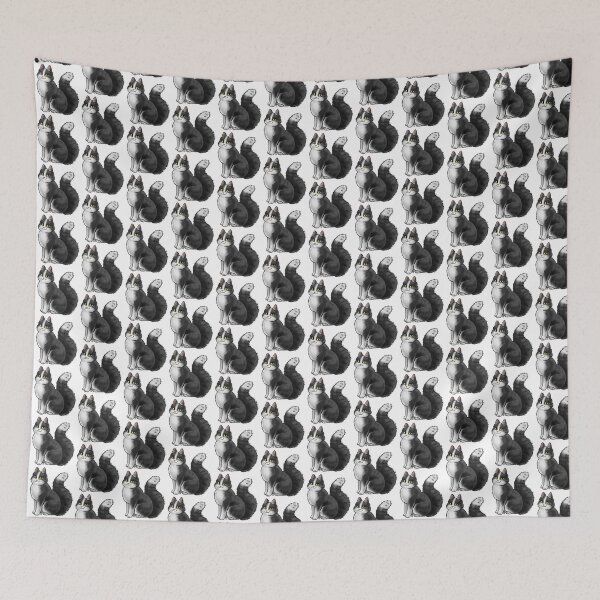 Item preview, Cat - LaPerm - Tuxedo designed and sold by Jennifer Stolzer.