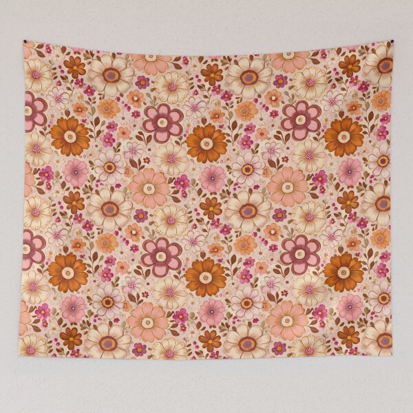 Item preview, Timeless 1960s and 1970s floral charm in a continuous pattern design designed and sold by Clara Fruggeri.