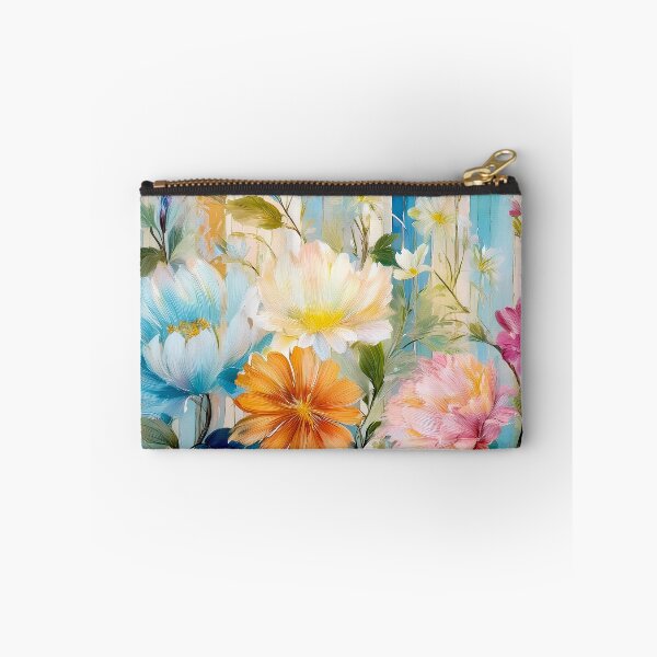 Item preview, Vintage Blossom and Stripes pattern in Shades of Blue cottagecore watercolor  designed and sold by Clara Fruggeri.