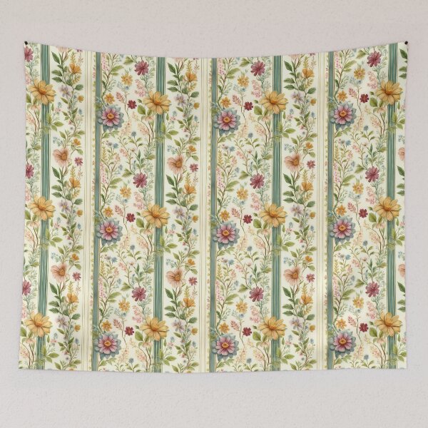 Item preview, Seamless wildflowers and stripes backgrounds. Shabby chic style striped patterns with wildflowers. designed and sold by Clara Fruggeri.