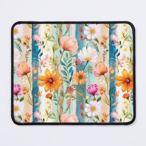 Item preview, Seamless pattern striped floral country style  with English countryside rose and orange flowers designed and sold by Clara Fruggeri.