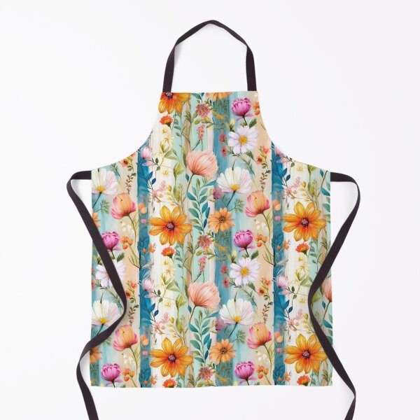 Item preview, Seamless pattern striped floral country style  with English countryside rose and orange flowers designed and sold by Clara Fruggeri.