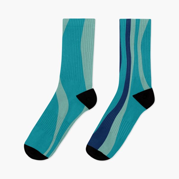 Item preview, Mid Century Modern Retro Lounge Striped Ogee Pattern in Blue Tones designed and sold by kierkegaard.