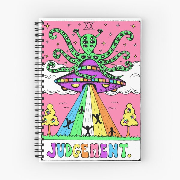 Item preview, Judgement Tarot Card Aliens UFO Rainbow Original Art Illustration designed and sold by Intergalactic Unicorn: Art by Anna Schmidt.