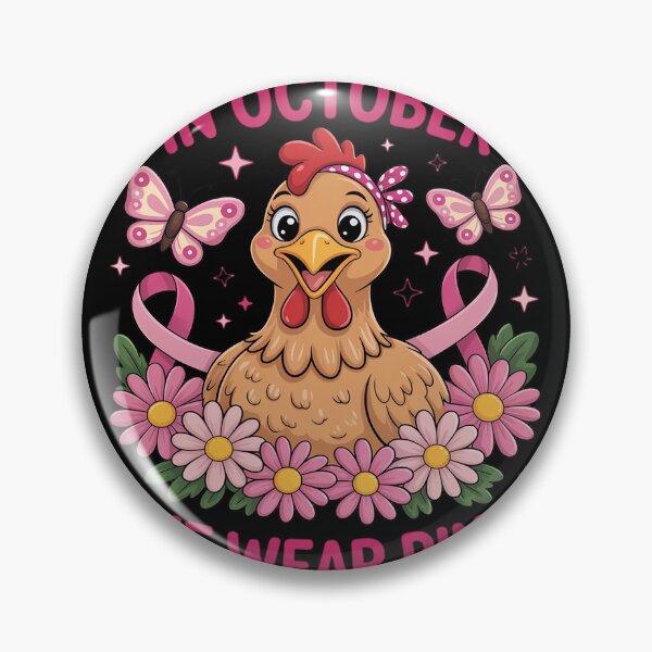Item preview, in October We Wear Pink Breast Cancer Awareness Chicken Bow designed and sold by Sandrhaus.