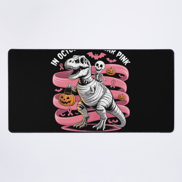 Item preview, in October We Wear Pink Dinosaur Skeleton Breast Cancer designed and sold by Sandrhaus.